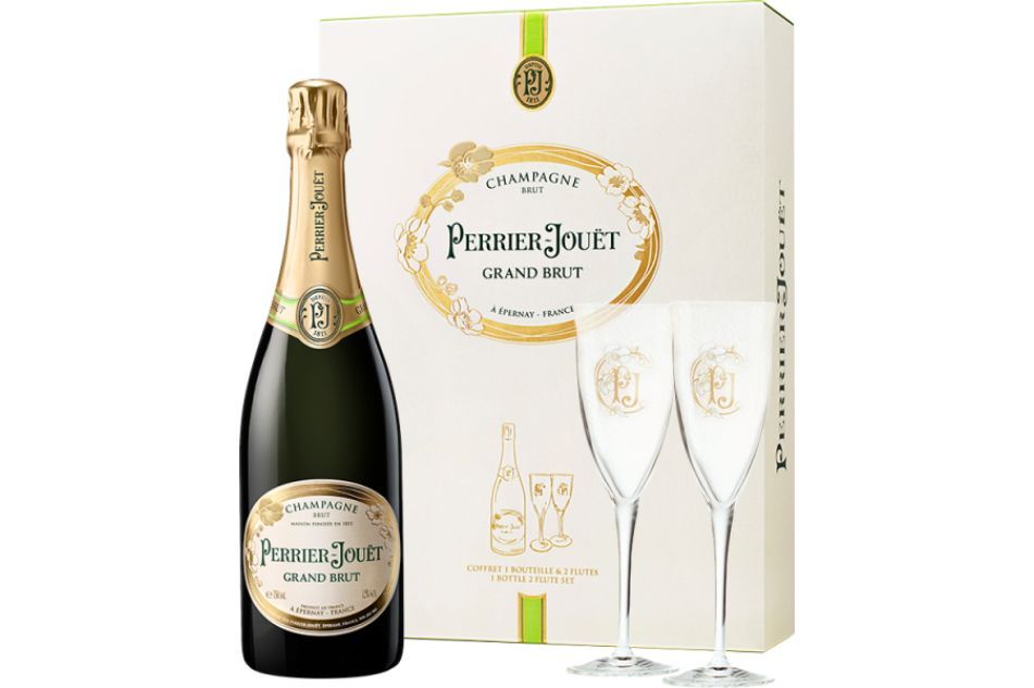 champagne perrier jouet grand brut cofanetto 2 flute 1